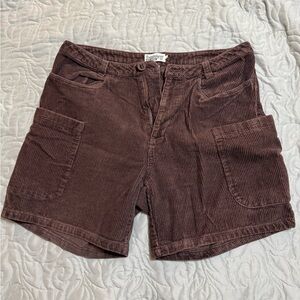 Beardedgoat Men's Brown Corduroy Moor Shorts, 33"